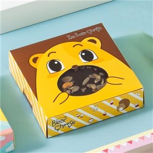 [0104055] กล่องใส่เบเกอรี่ กล่องใส่สินค้า บรรจุภัณฑ์ กล่องบราวนี่ ลาย Bear cheese 003