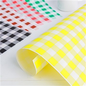 [1001074] กระดาษรองขนม กระดาษห่อขนม กระดาษห่ออาหาร กระดาษห่อแฮมเบอเกอร์ 12x12 นิ้ว ลายสก็อต สีเหลือง