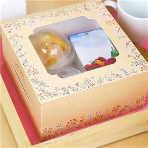 [0403072] กล่องใส่ขนม กล่องใส่ของว่าง กล่องใส่อาหารว่าง กล่องสแน็คหน้าต่าง ลายฟร้อน กาเด้นท์