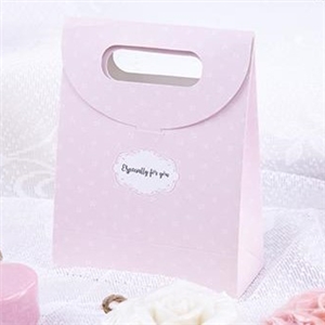 [1416017] ถุงใส่ของขวัญ ถุงใส่สินค้า บรรจุภัณฑ์ ถุงของขวัญชมพูลายดอกไม้ size L