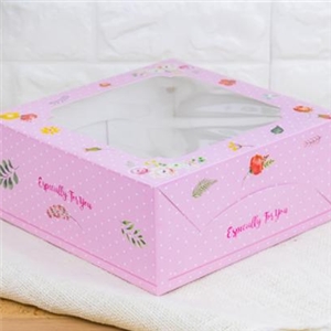 [0102036] กล่องใส่ขนม กล่อง กล่องบรรจุภัณฑ์ กล่องเค้ก 2 ปอนด์ ลายวินเทอร์ โรส