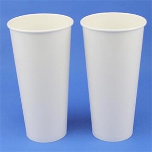 [0304021] แก้วใส่น้ำ แก้วใส่เครื่องดื่ม บรรจุภัณฑ์ แก้วกระดาษ 22 oz สีขาว