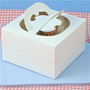 [0404145] กล่องใส่ขนม กล่องใส่ของว่าง กล่องใส่อาหารว่าง กล่องสแน็คเล็กหูหิ้ว สีขาว(ไม่มีหน้าต่าง)