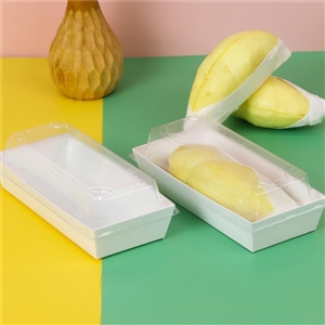 [0407015] กล่องใส่ขนม กล่องใส่อาหาร กล่องใส่ผลไม้ กล่องอาหารกระดาษสีขาวพร้อมฝา S6