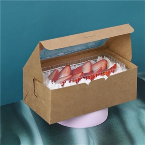 [0111077] กล่องขนม กล่อง กล่องบรรจุภัณฑ์ กล่องคราฟท์ มีหน้าต่าง 9x17.3x6.3 ซม.