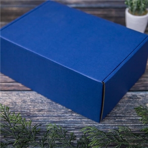 [2412017] กล่องใส่ของขวัญ กล่องใส่ของรับไหว้ บรรจุภัณฑ์ กล่องลูกฟูก เนวี 17x24.5x9 ซม.