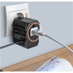 ปลั๊กไฟ Travel Adaptep ปลั๊กใช้งานได้มากกว่า150 ประเทศ USB type-C