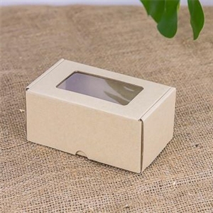[2401032] กล่องใส่ของชำร่วย กล่องใส่ของขวัญ บรรจุภัณฑ์ กล่องลูกฟูกพรีเมี่ยม มีหน้าต่าง 8x14x6.5 cm.