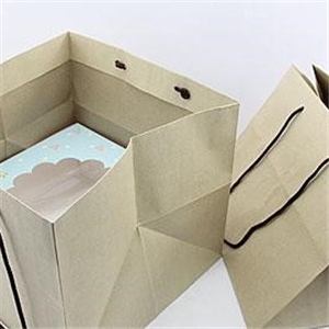 [0204002] ถุงใส่สินค้า ถุงใส่ของ บรรจุภัณฑ์ ถุงกระดาษน้ำตาลหูเชือก ใส่กล่องเค้ก 3 ปอนด์
