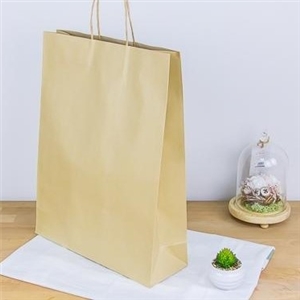 [0204009] ถุงใส่สินค้า ถุงใส่ของ บรรจุภัณฑ์ ถุงกระดาษน้ำตาลหูเกลียว 32x11x42 ซม. (ใหญ่สุด)