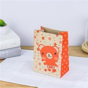 [1801012] ถุงใส่สินค้า ถุงใส่ของ บรรจุภัณฑ์ ถุงกระดาษเอนกประสงค์ พิมพ์ลายหมีดาวส้ม